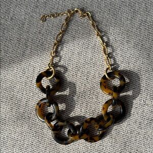 J. Crew Tortoise and Gold Necklace